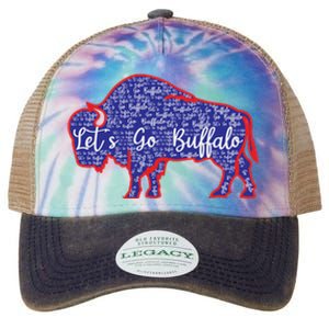 Lets Go Buffalo New York Buffalo Sports Fan Buffalo Legacy Tie Dye Trucker Hat