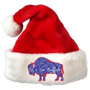 Lets Go Buffalo New York Buffalo Sports Fan Buffalo Premium Christmas Santa Hat