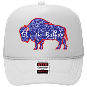 Lets Go Buffalo New York Buffalo Sports Fan Buffalo High Crown Mesh Back Trucker Hat