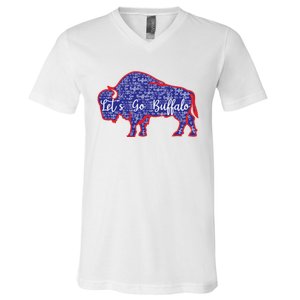 Lets Go Buffalo New York Buffalo Sports Fan Buffalo V-Neck T-Shirt