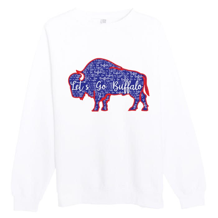 Lets Go Buffalo New York Buffalo Sports Fan Buffalo Premium Crewneck Sweatshirt