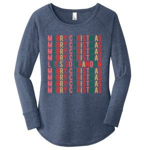 LetS Go Brandon Christmas Antibiden Conservative Holiday Gift Women's Perfect Tri Tunic Long Sleeve Shirt