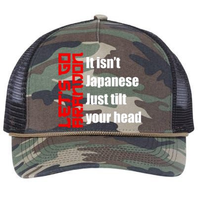 Let's Go Brandon It Isn't Japanese Just Tilt Your Head Retro Rope Trucker Hat Cap