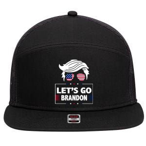 Let's Go Brandon USA Hipster Republican FJB Anti Biden Chant 7 Panel Mesh Trucker Snapback Hat