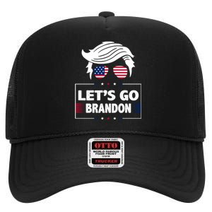 Let's Go Brandon USA Hipster Republican FJB Anti Biden Chant High Crown Mesh Back Trucker Hat