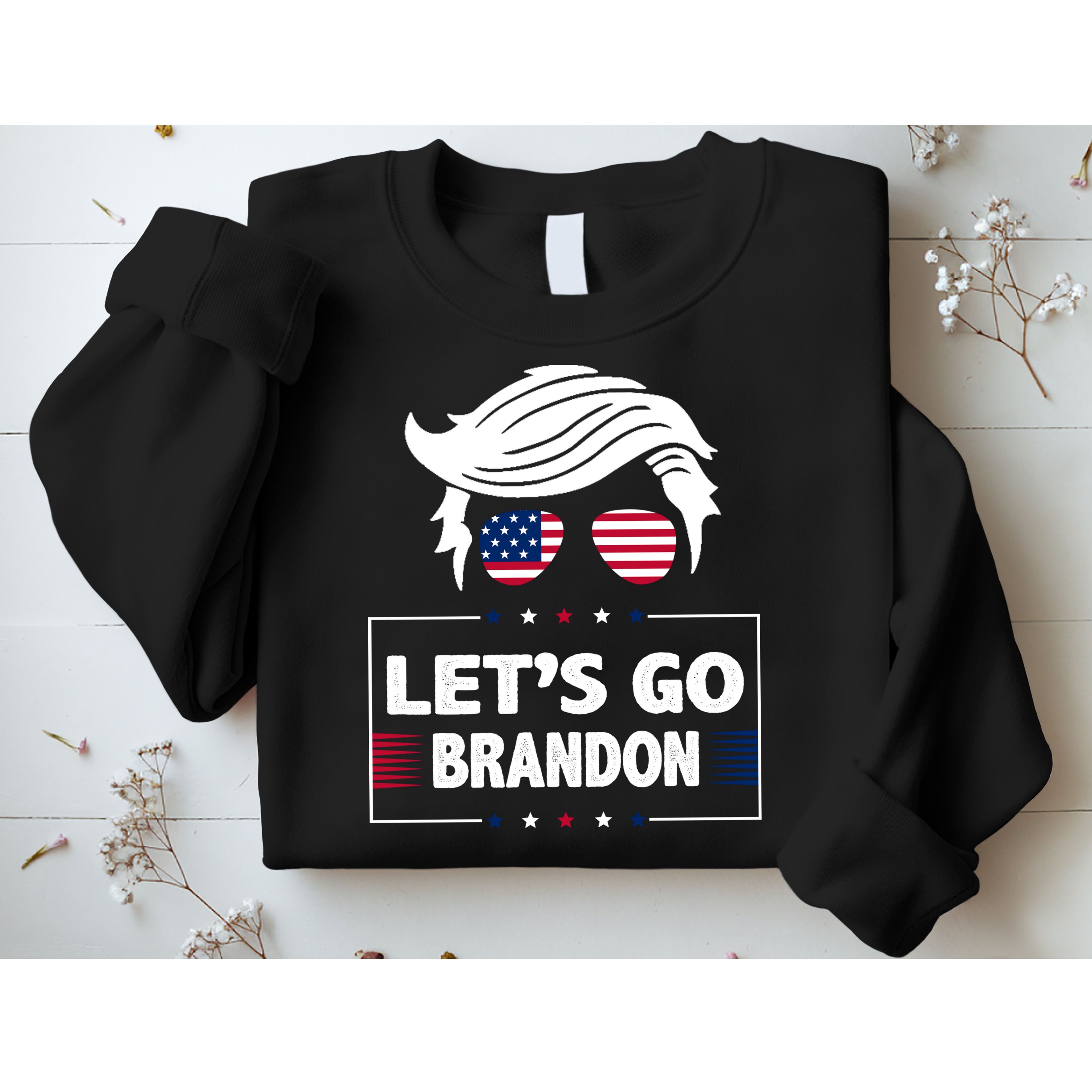Let's Go Brandon USA Hipster Republican FJB Anti Biden Chant Sweatshirt