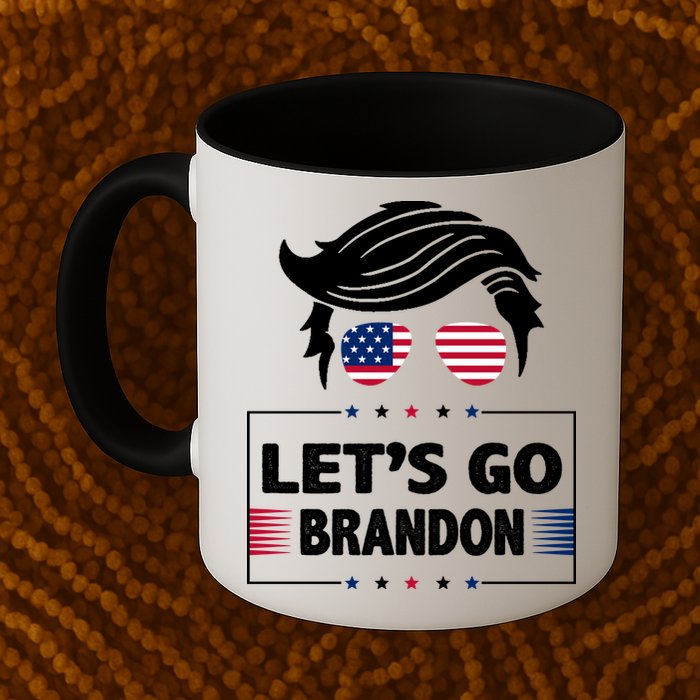 Let's Go Brandon USA Hipster Republican FJB Anti Biden Chant Mug