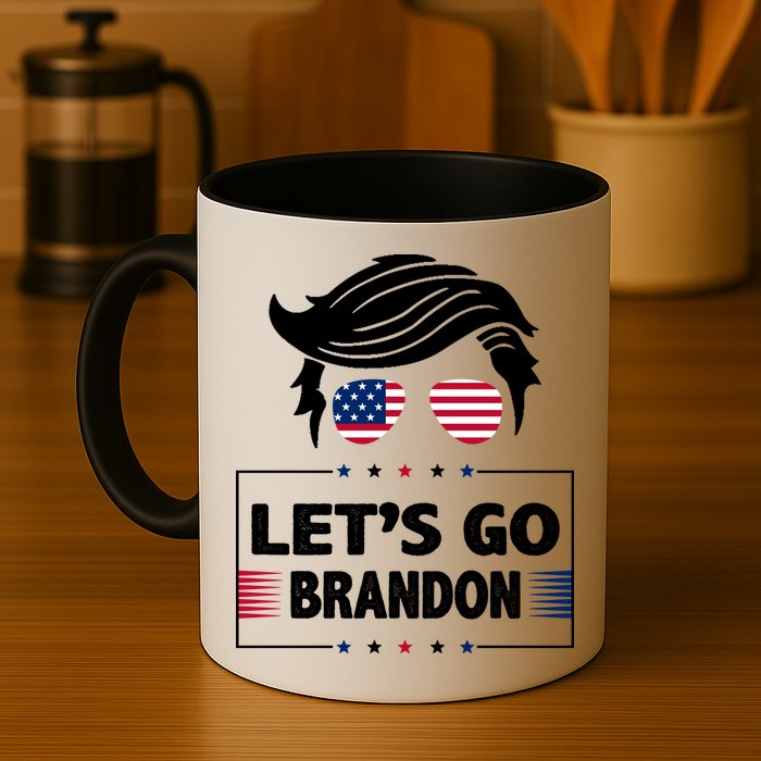 Let's Go Brandon USA Hipster Republican FJB Anti Biden Chant Mug