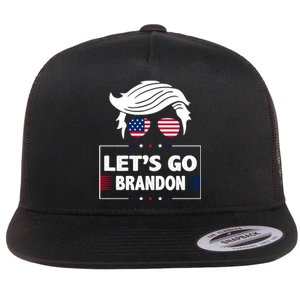 Let's Go Brandon USA Hipster Republican FJB Anti Biden Chant Flat Bill Trucker Hat