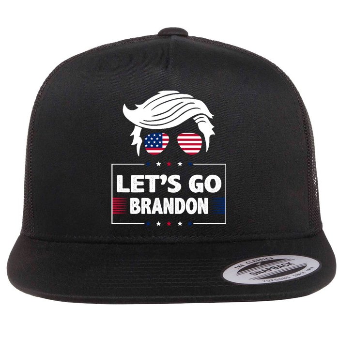 Let's Go Brandon USA Hipster Republican FJB Anti Biden Chant Flat Bill Trucker Hat