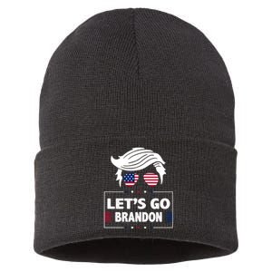 Let's Go Brandon USA Hipster Republican FJB Anti Biden Chant Sustainable Knit Beanie