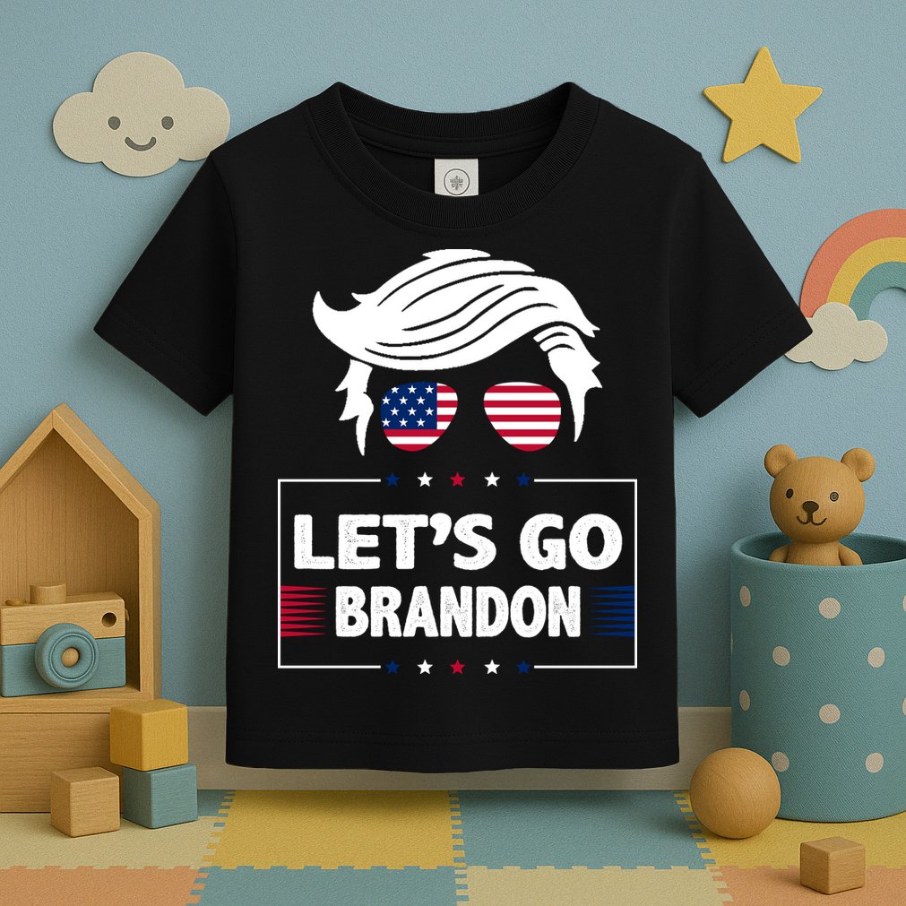Let's Go Brandon USA Hipster Republican FJB Anti Biden Chant Toddler T-Shirt