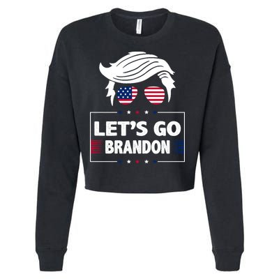 Let's Go Brandon USA Hipster Republican FJB Anti Biden Chant Cropped Pullover Crew