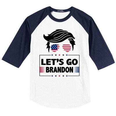 Let's Go Brandon USA Hipster Republican FJB Anti Biden Chant Baseball Sleeve Shirt