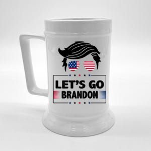 Let's Go Brandon USA Hipster Republican FJB Anti Biden Chant Beer Stein