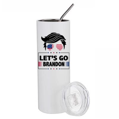 Let's Go Brandon USA Hipster Republican FJB Anti Biden Chant Stainless Steel Tumbler