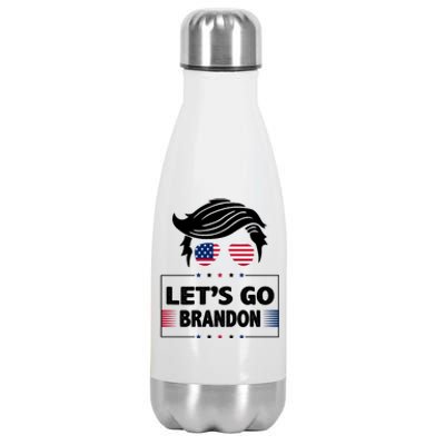 Let's Go Brandon USA Hipster Republican FJB Anti Biden Chant Stainless Steel Insulated Water Bottle