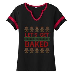 LetS Get Baked Ladies Halftime Notch Neck Tee