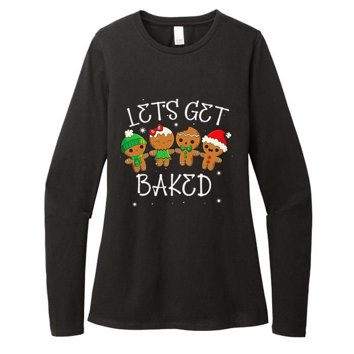 Lets Get Baked Cute Christmas Cookie Weed Funny Xmas Womens CVC Long Sleeve Shirt