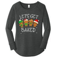 Lets Get Baked Cute Christmas Cookie Weed Funny Xmas Women's Perfect Tri Tunic Long Sleeve Shirt