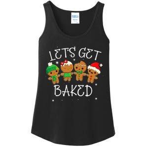 Lets Get Baked Cute Christmas Cookie Weed Funny Xmas Ladies Essential Tank