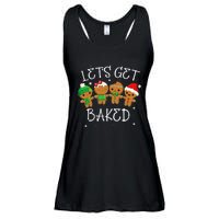 Lets Get Baked Cute Christmas Cookie Weed Funny Xmas Ladies Essential Flowy Tank