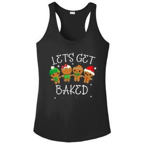 Lets Get Baked Cute Christmas Cookie Weed Funny Xmas Ladies PosiCharge Competitor Racerback Tank