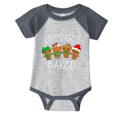 Lets Get Baked Cute Christmas Cookie Weed Funny Xmas Infant Baby Jersey Bodysuit