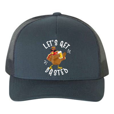 Let's Get Basted Funny Beer Thanksgiving Turkey Tee Yupoong Adult 5-Panel Trucker Hat