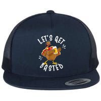 Let's Get Basted Funny Beer Thanksgiving Turkey Tee Flat Bill Trucker Hat