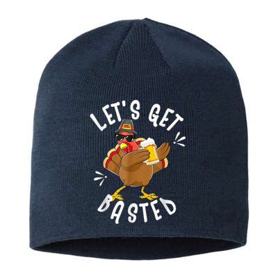 Let's Get Basted Funny Beer Thanksgiving Turkey Tee Sustainable Beanie