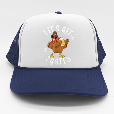 Let's Get Basted Funny Beer Thanksgiving Turkey Tee Trucker Hat