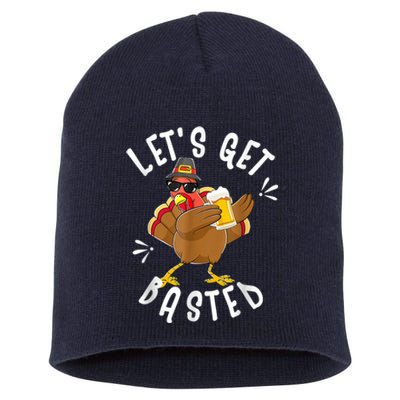 Let's Get Basted Funny Beer Thanksgiving Turkey Tee Short Acrylic Beanie