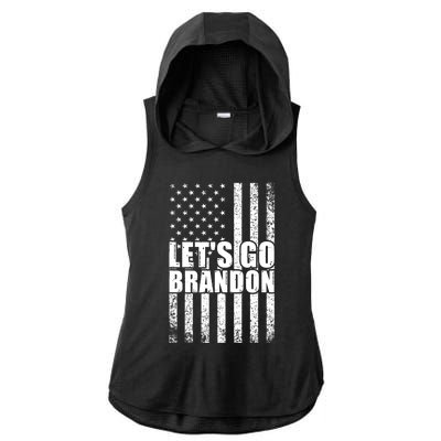 LetS Go Brandon Conservative Anti Liberal Us Flag Gift Ladies PosiCharge Tri-Blend Wicking Draft Hoodie Tank