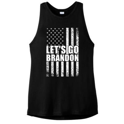 LetS Go Brandon Conservative Anti Liberal Us Flag Gift Ladies PosiCharge Tri-Blend Wicking Tank