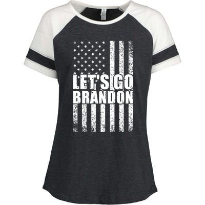 LetS Go Brandon Conservative Anti Liberal Us Flag Gift Enza Ladies Jersey Colorblock Tee