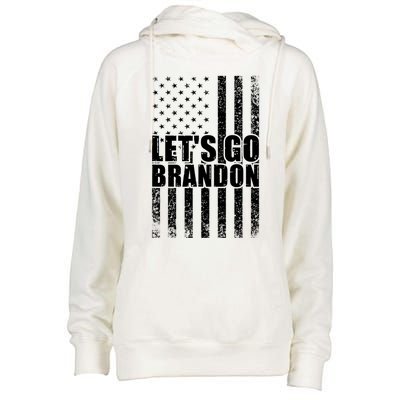 LetS Go Brandon Conservative Anti Liberal Us Flag Gift Womens Funnel Neck Pullover Hood