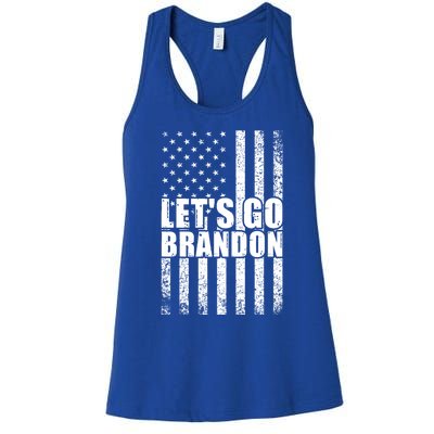 LetS Go Brandon Conservative Anti Liberal Us Flag Gift Women's Racerback Tank