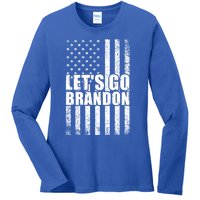 LetS Go Brandon Conservative Anti Liberal Us Flag Gift Ladies Long Sleeve Shirt