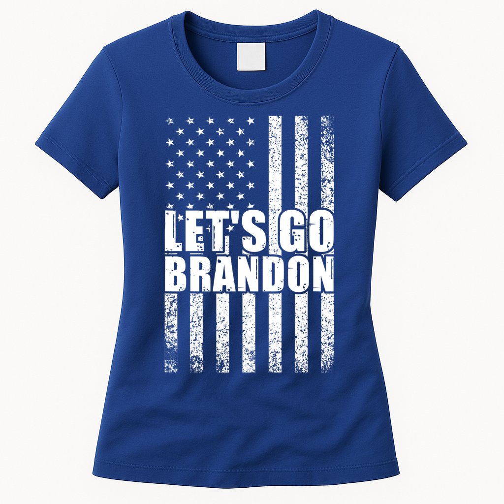 LetS Go Brandon Conservative Anti Liberal Us Flag Gift Womens T-Shirt
