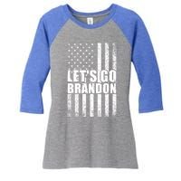 LetS Go Brandon Conservative Anti Liberal Us Flag Gift Women's Tri-Blend 3/4-Sleeve Raglan Shirt