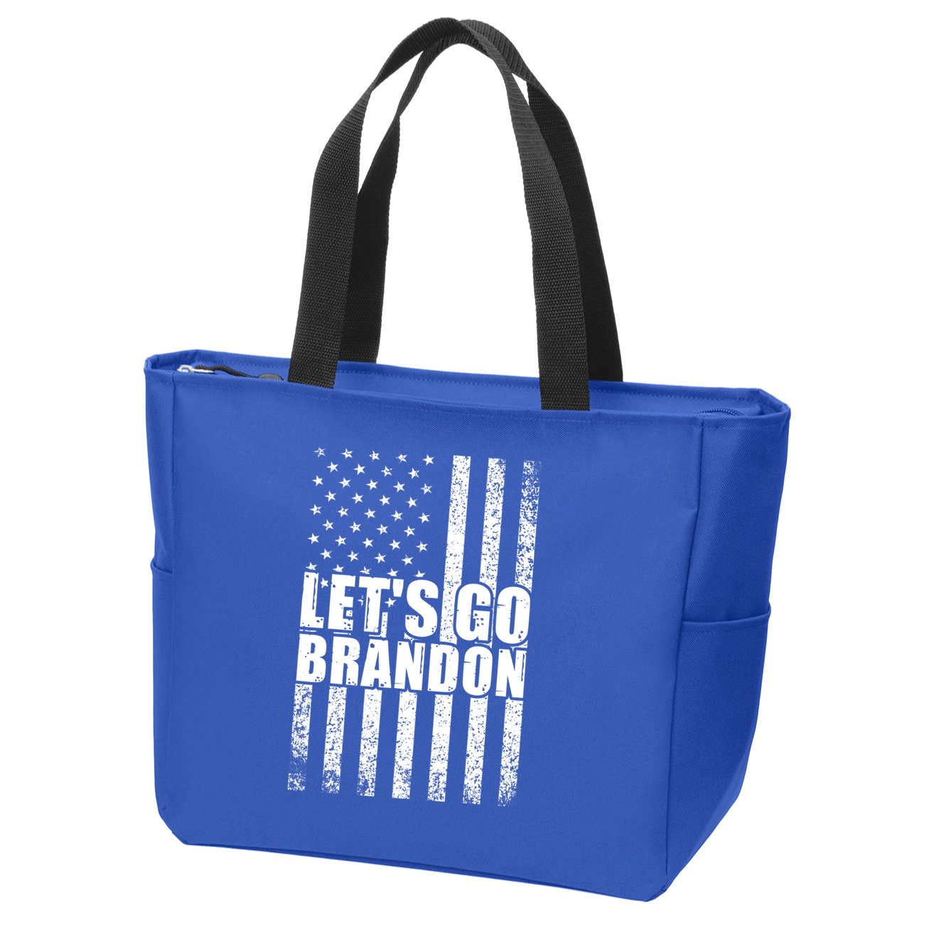LetS Go Brandon Conservative Anti Liberal Us Flag Gift Zip Tote Bag