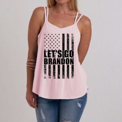 LetS Go Brandon Conservative Anti Liberal Us Flag Gift Women's Strappy Tank