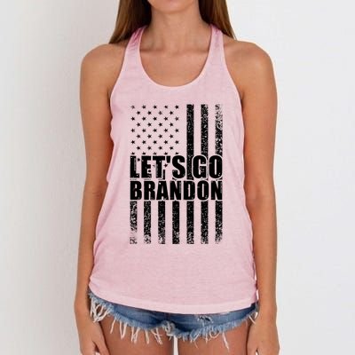 LetS Go Brandon Conservative Anti Liberal Us Flag Gift Women's Knotted Racerback Tank