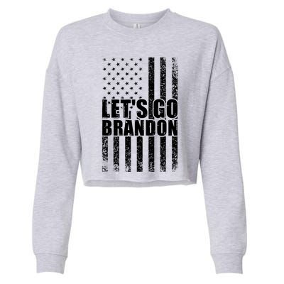 LetS Go Brandon Conservative Anti Liberal Us Flag Gift Cropped Pullover Crew