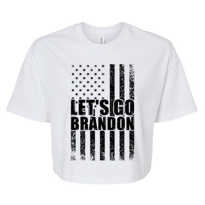 LetS Go Brandon Conservative Anti Liberal Us Flag Gift Bella+Canvas Jersey Crop Tee