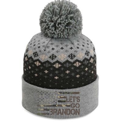 Let's Go Brandon Military Camo FJB Biden Chant Flag The Baniff Cuffed Pom Beanie