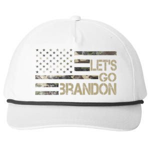 Let's Go Brandon Military Camo FJB Biden Chant Flag Snapback Five-Panel Rope Hat