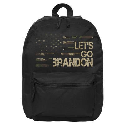 Let's Go Brandon Military Camo FJB Biden Chant Flag 16 in Basic Backpack