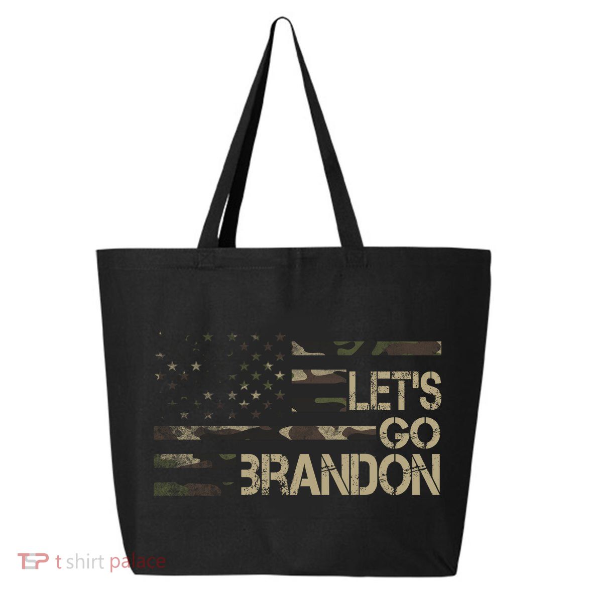 Let's Go Brandon Military Camo FJB Biden Chant Flag 25L Jumbo Tote